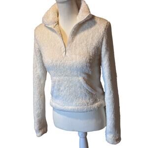 LADIES XS AERO CREAM QUARTER ZIP SHERPA NEW WITH TAGS LONG SLEEVE SO COZY SPRING